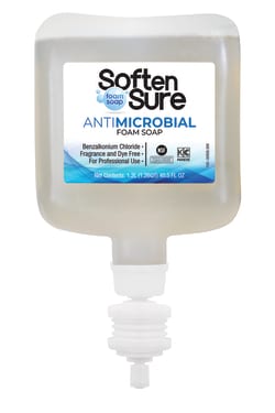 BEST SANITIZERS&nbsp;SoftenSure Foam is a foaming soap that enhances the skin's protective barrier while cleansing.  Available in 500mL pump bottle, 1.2L cartridge.  fits BSI manual and touchless dispensers
